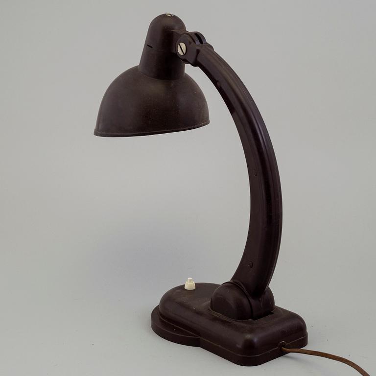 a set of three bakelite table lamps, ca 1930's.
