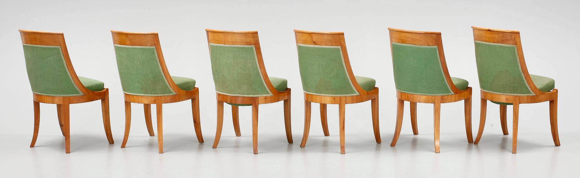 STOLAR, 6 stycken, Österrike, 1830/40-tal.