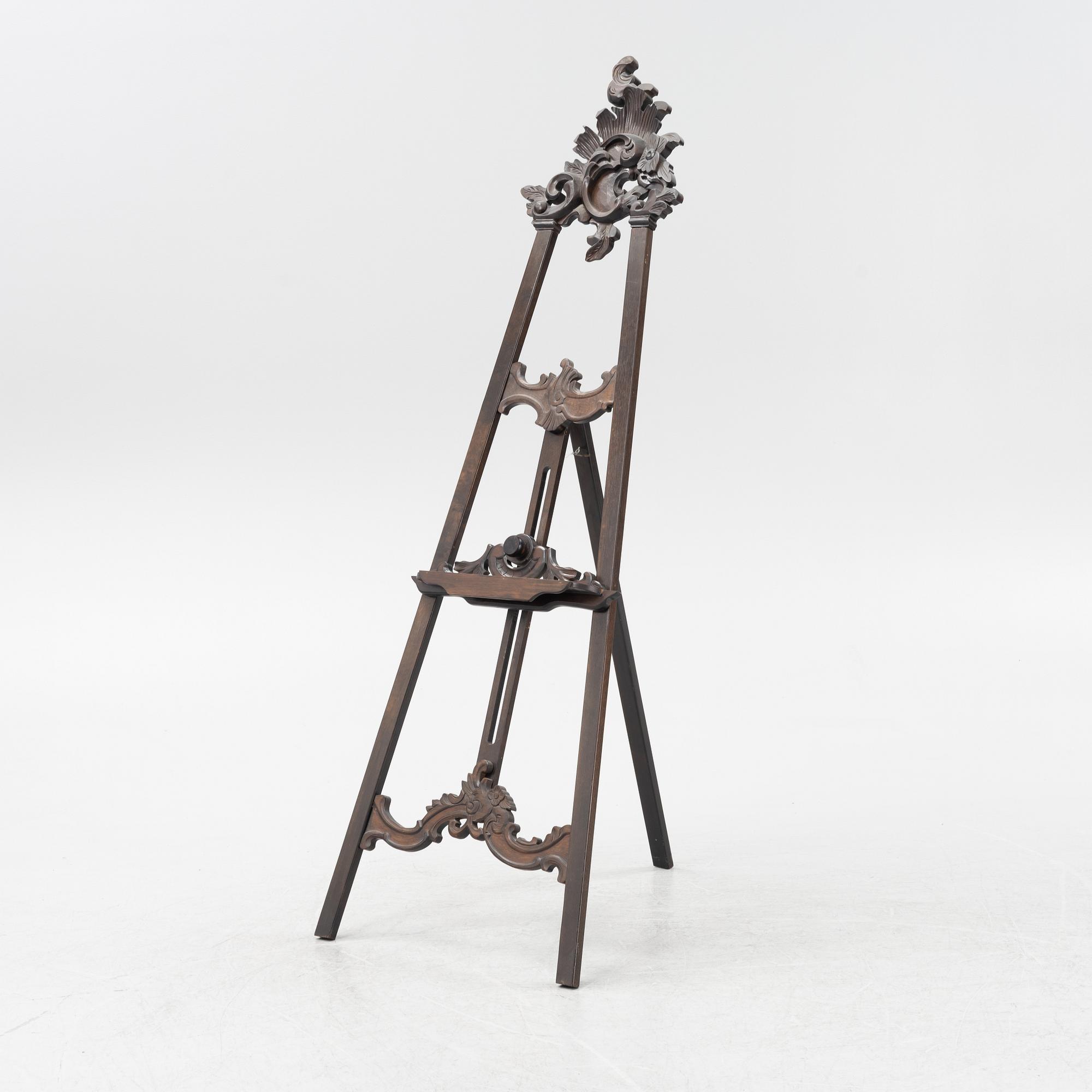 A carved easel, first half of the 20th Century.