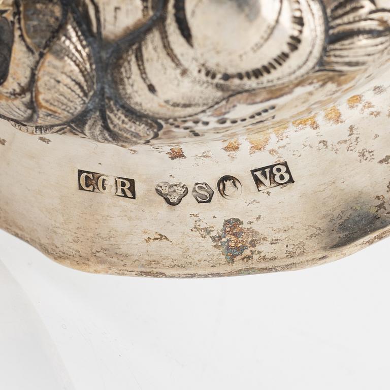 Ljusstakar, ett par, silver, barockstil, Råströms Silver- O Nysilverfabrik, Stockholm, 1947.