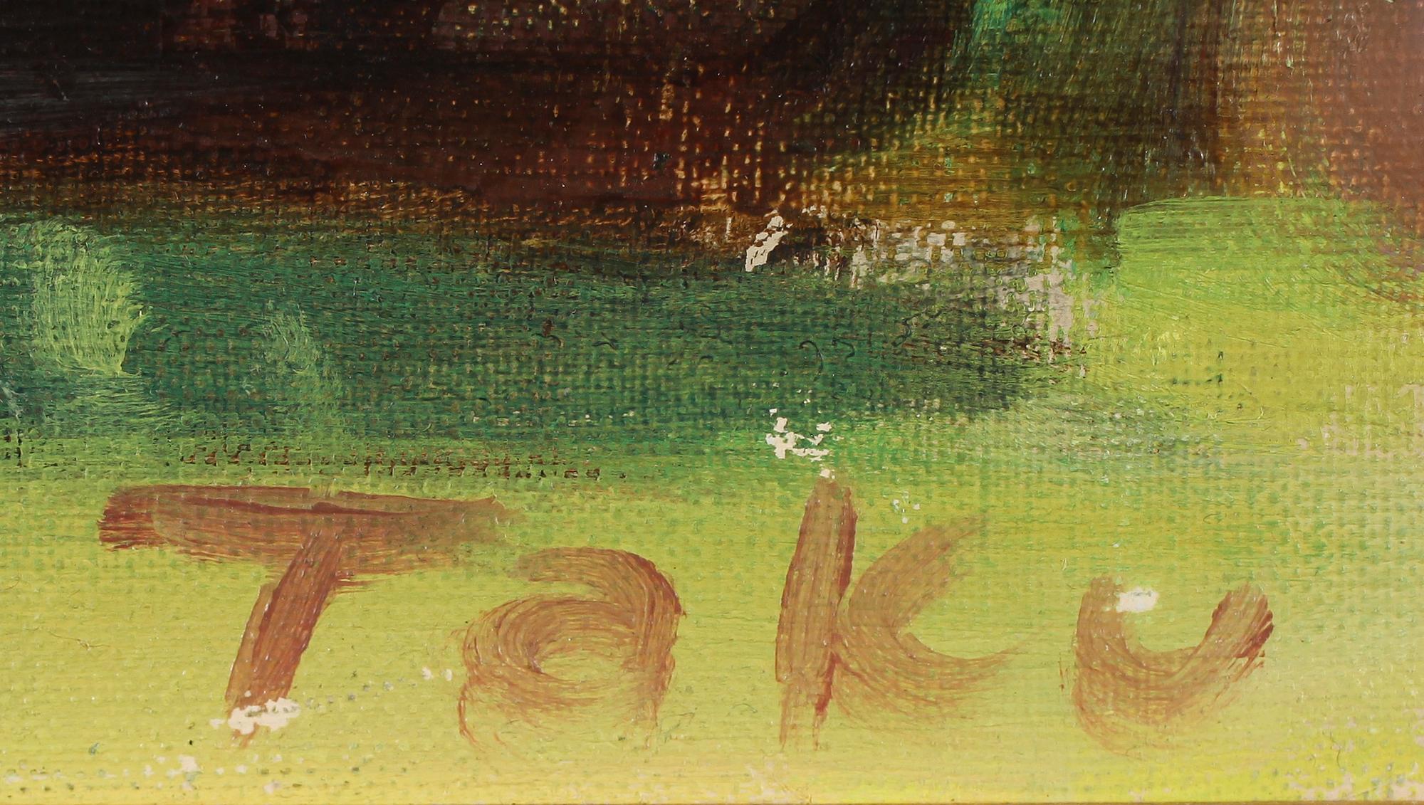 OKÄND KONSTNÄR, olja på duk, signerad Taku, sannolikt Japan.