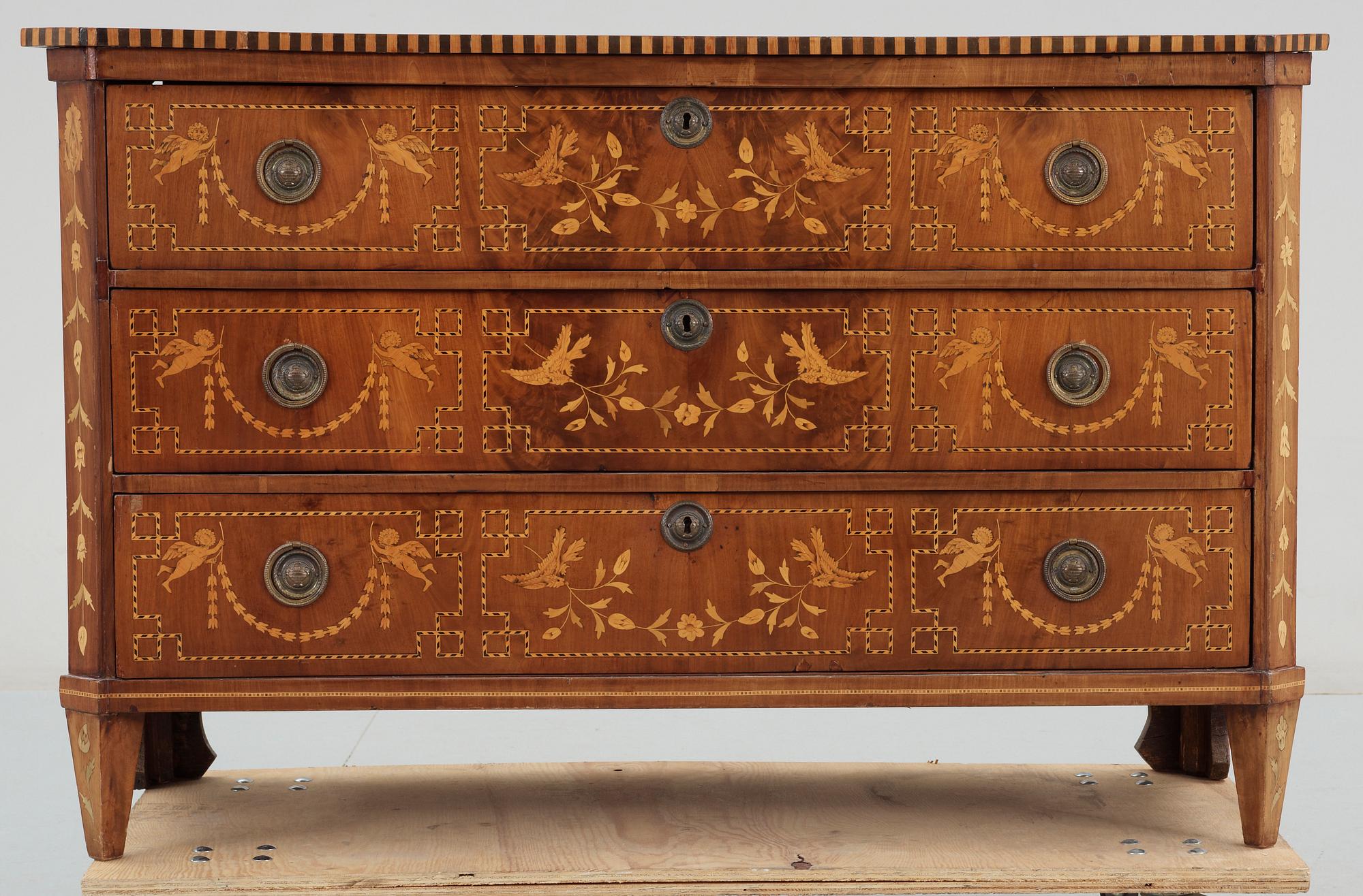 BYRÅ, troligen Holländsk, Louis XVI stil, 1800-tal.