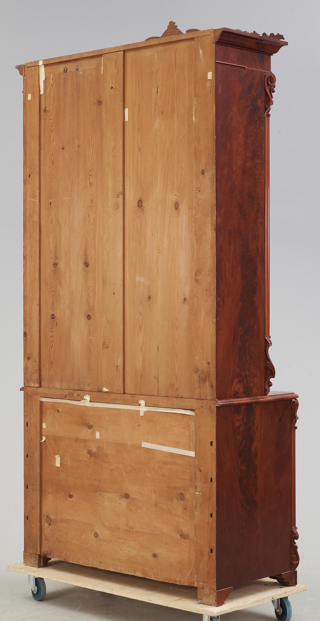 BOKSKÅP, nyrokoko/nyrenässans, 1800-talets slut.