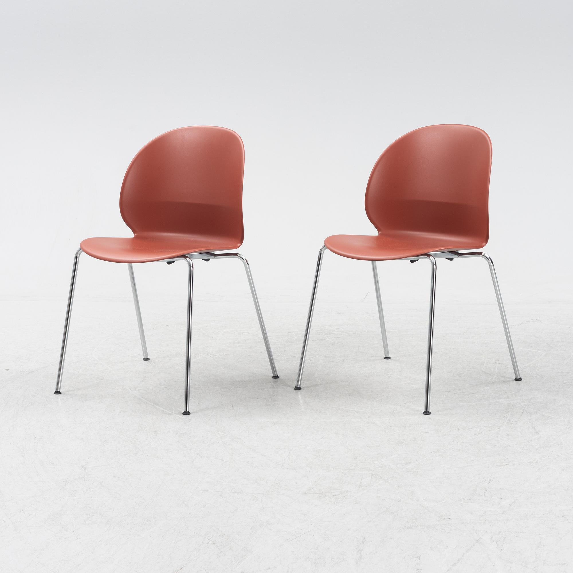 Nendo, a set of six model 'N02-10 Recycle chairs, Fritz Hansen, Denmark, 2020.