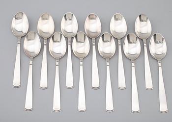 BORDSSKEDAR, 12 st, silver, "Rosenholm", GAB, bla 1972. Total vikt 489 g.