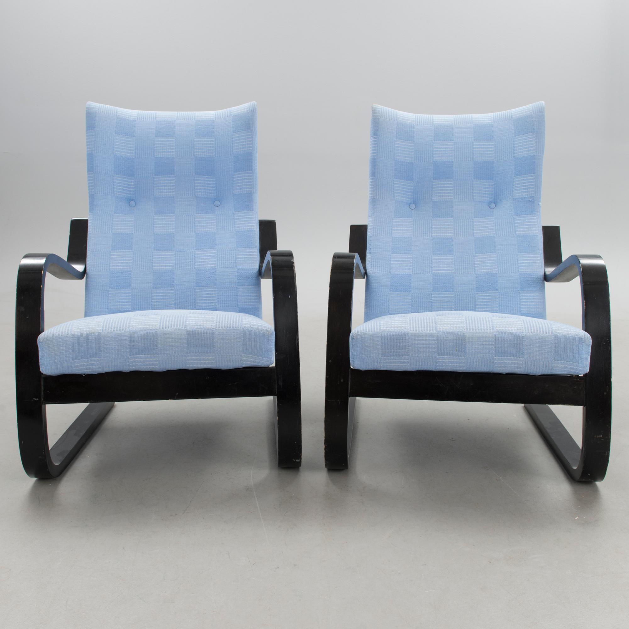 A pair of mid 20th century '36/401' armchairs for Artek, Finland.