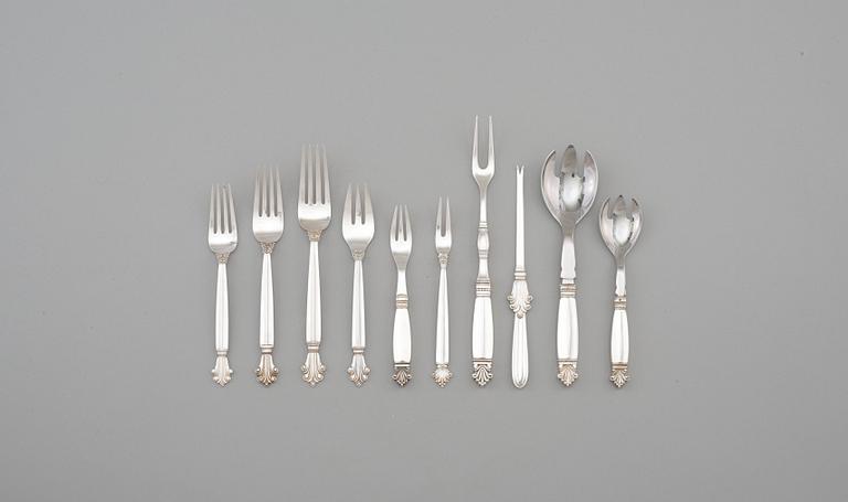 A set of 241 pcs Johan Rohde flatware "Acanthus" by Georg Jensen, Copenhagen 1933-77.