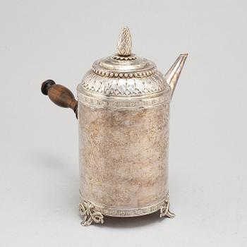 A Swedish 18th century silver coffee-pot, mark of Anders Hjulström, Köping 1792.