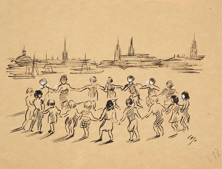 Lotte Laserstein, Children dancing in a ring.