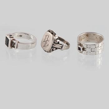 RINGAR, 3 st,  silver, delvis Alton Falköping, 1950. Vikt 21,3 gram.