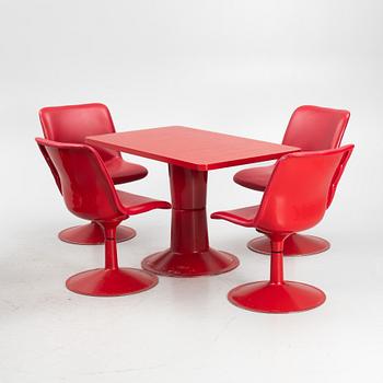 Yrjö Kukkapuro, two 'Saturnus' tables and eight chairs, Haimi, Finland, 1970's.