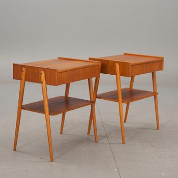 SÄNGBORD, ett par,  AB Carlström & Co Möbelfrabrik. 1900-talets mitt.