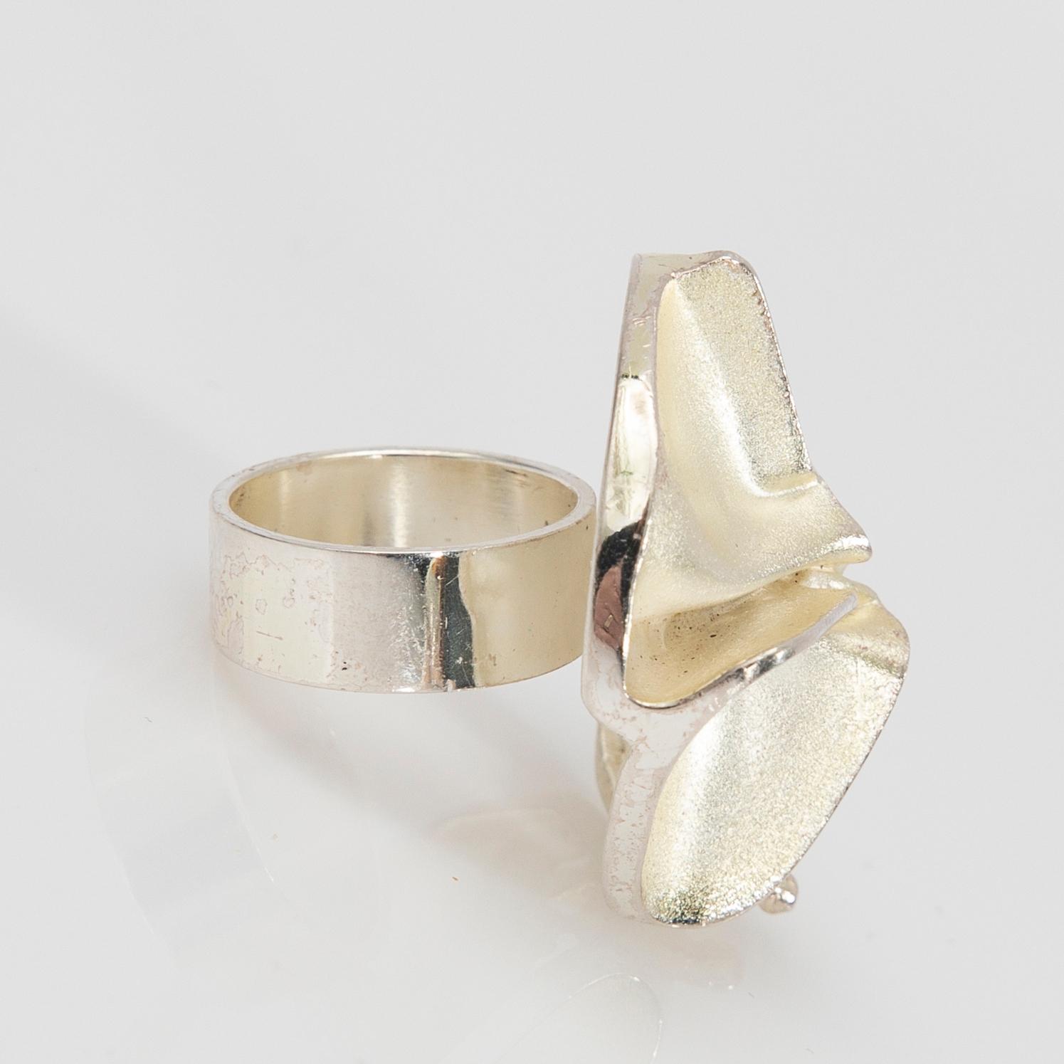 Björn Weckström, ring, "Jaaras dream", silver, Lapponia, 1970s.
