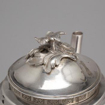 A Swedish 18th century silver coffee-pot, mark of Olof Yttreaus, Uppsala 1780.