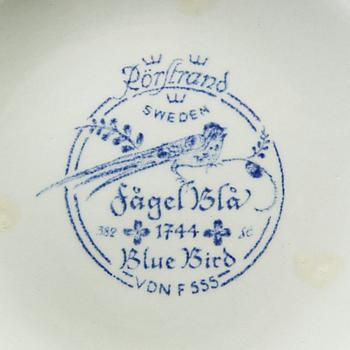 Servis "Fågel Blå" 57 dlr Rörstrand 1900-talets andra hälft flintgods.