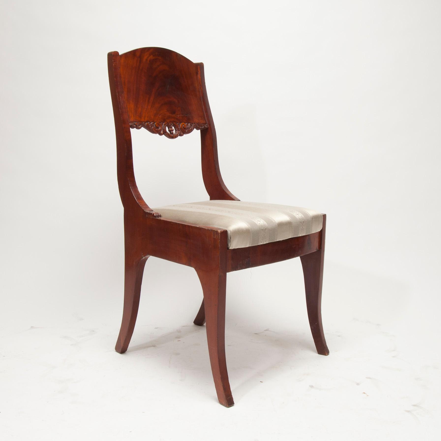 STOL, biedermeier, mahognyfanerad, 1800-talets mitt.