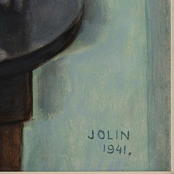 Einar Jolin, Still life with daisies in a vase.