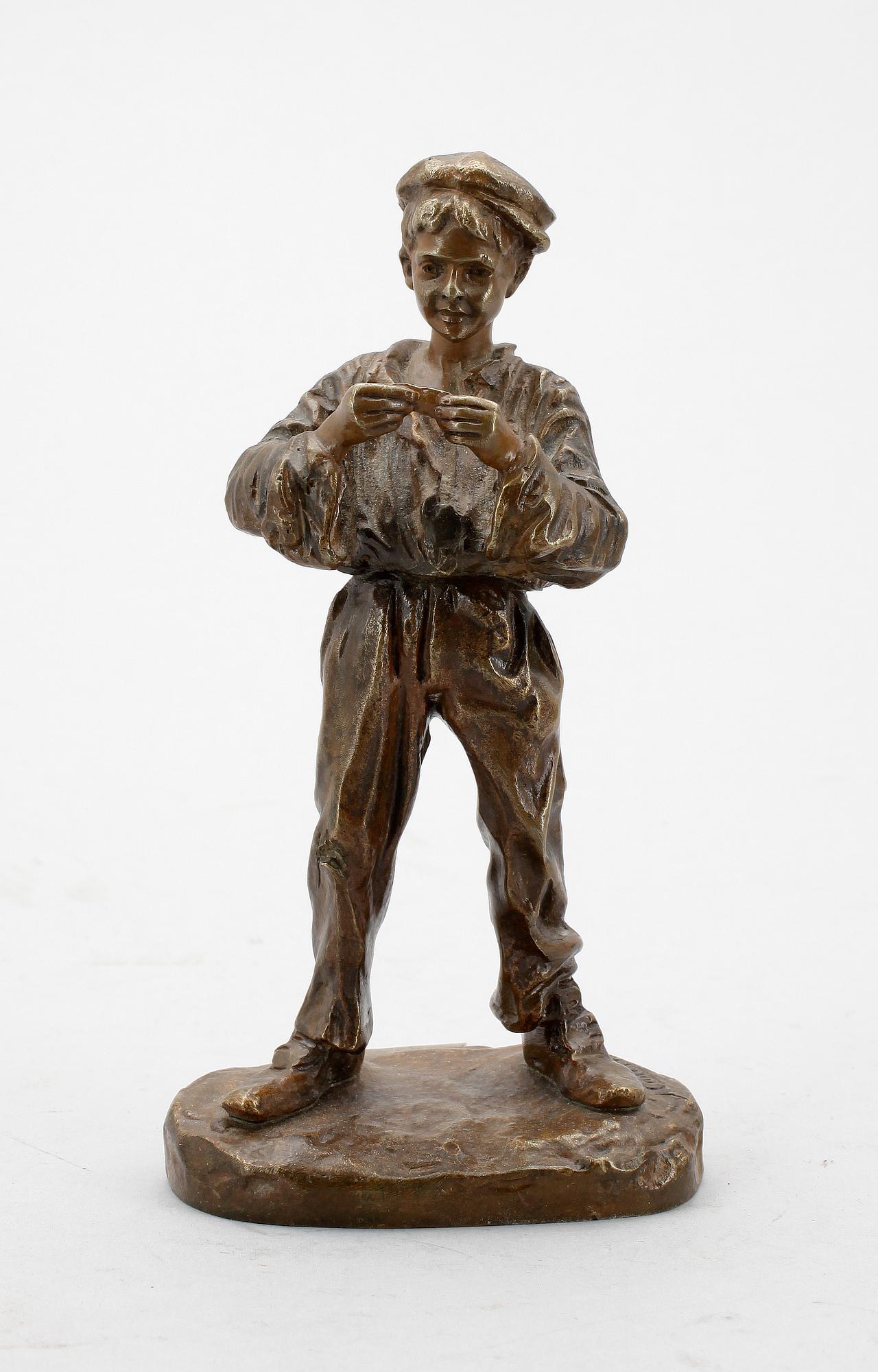 OKÄND KONSTNÄR, skulptur, brons, otydl sign i godset. 1900-tal.