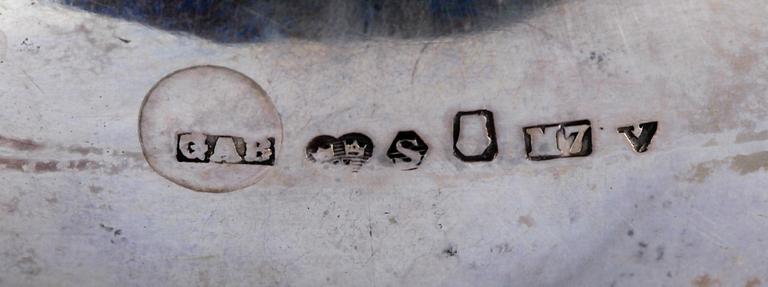 KAFFESERVISDELAR, 3+1 delar, silver, rokokostil, GAB, Stockholm 1914. Totalvikt 1900 gram.