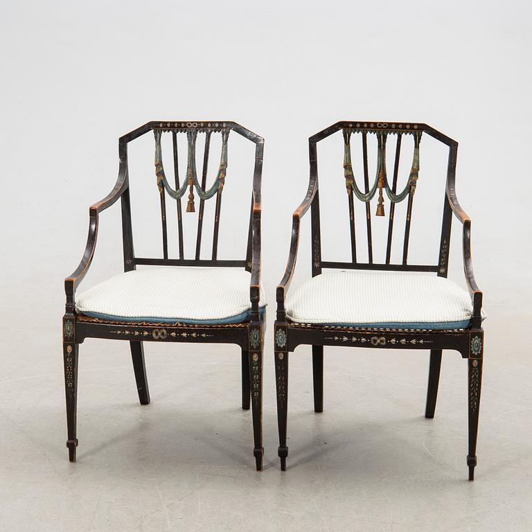 Armchairs, a pair, Denmark, 19th century.