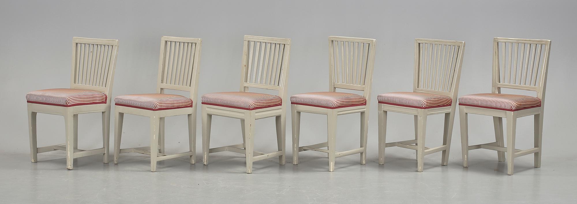 STOLAR, 6 st, sengustavianska, s k Leksandmodell, 1800-tal.