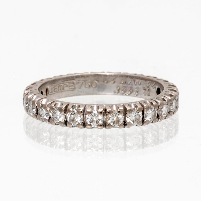 Helaliansring ca 1ct 18K vitguld, storlek 15,75/49,5.