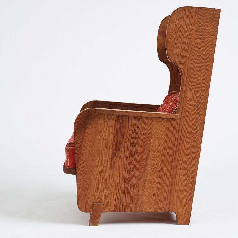 Axel Einar Hjorth, a stained pine "Lovö" armchair, Nordiska Kompaniet, Sweden 1930s.