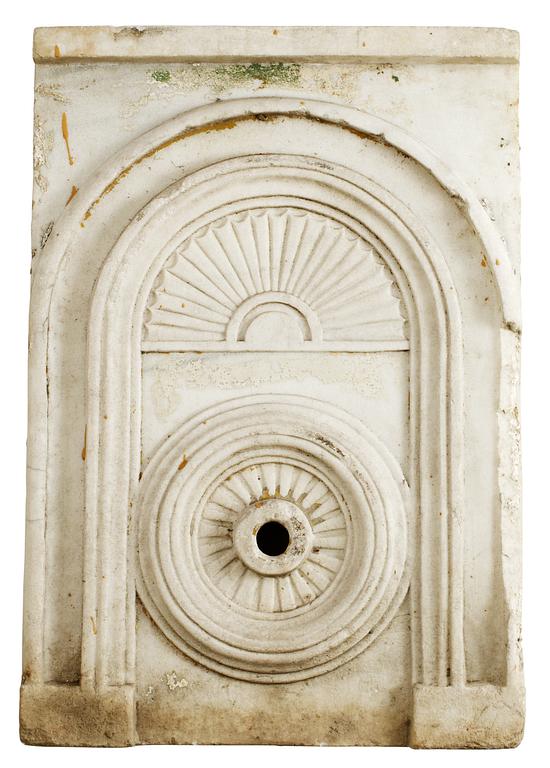 FONTÄNDEL,vit  marmor. 1700-tal ev äldre. Inköpt i Turkiet på 1960-talet.