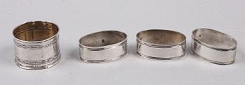 PARTI SILVER, 7 delar, bl a Göteborg och Danmark, 1800-1900-tal. Ca 290 g.