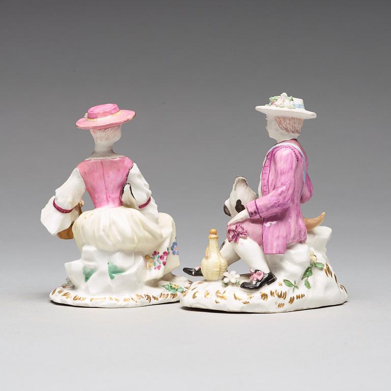 Two Swedish Marieberg soft paste figurines, 18th Century.