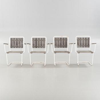 Four garden chairs from the second half of the 20th century.