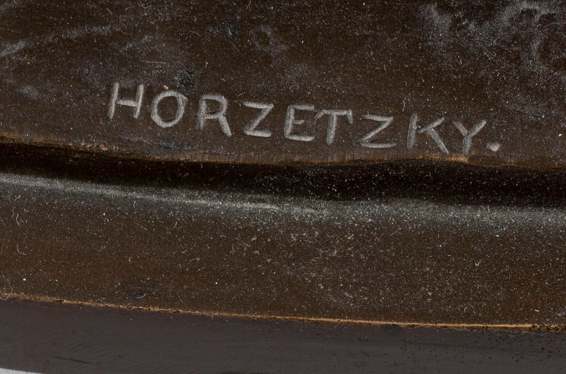 HENNING HORZETZKY, skulptur, patinerad brons, sign.