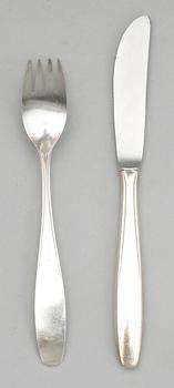 BESTICK, 12 st, låghaltigt silver, Tyskland, 1900-tal.  tot Vikt ca 1274 gram.