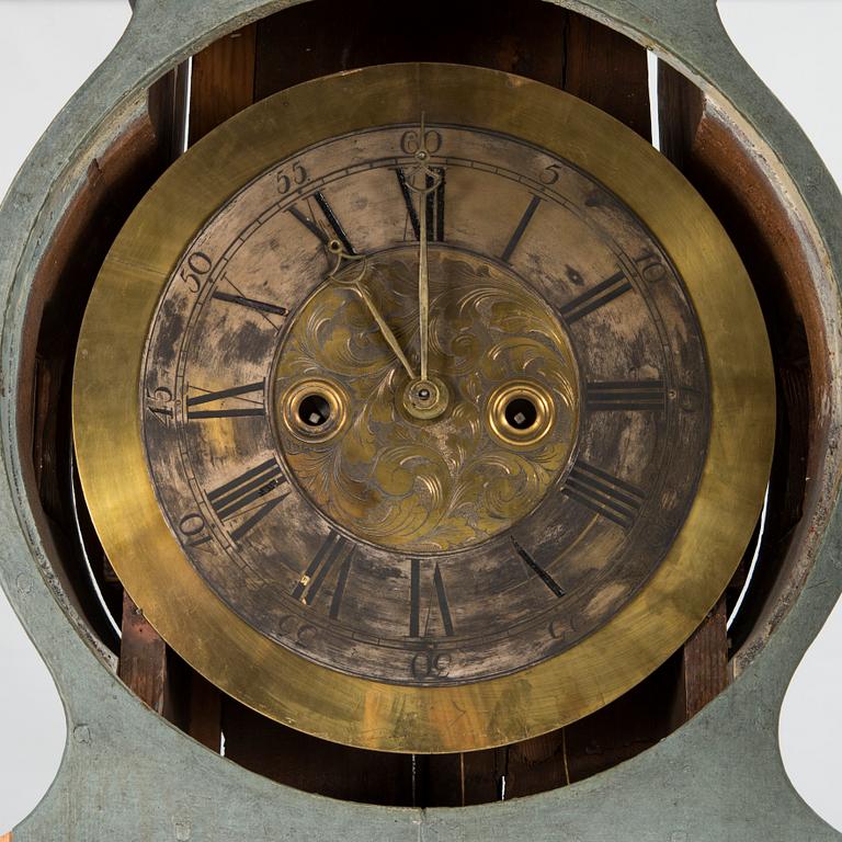 A Gustavian early 19th-century longcase clock by Assar Jacobsson, Sweden.