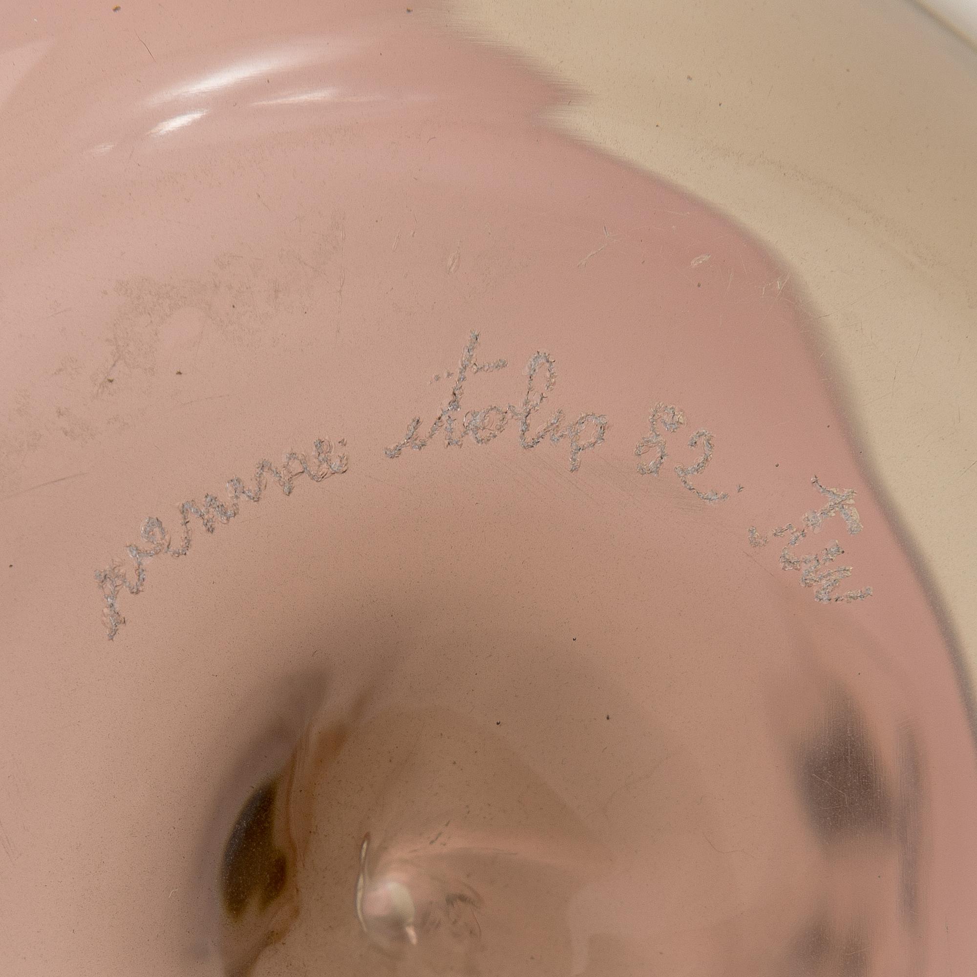 Tapio Wirkkala, a 'Bolle' glass bottle, model 502.02, signed venini italia 82 tw.