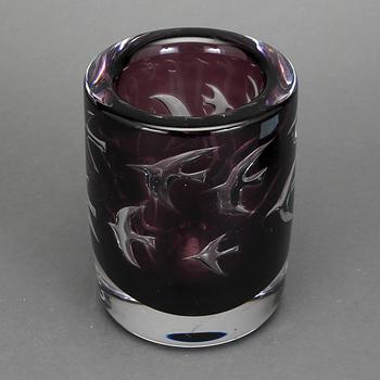 VAS, glas, Olle Alberius, Orrefors, Ariel, 1989.