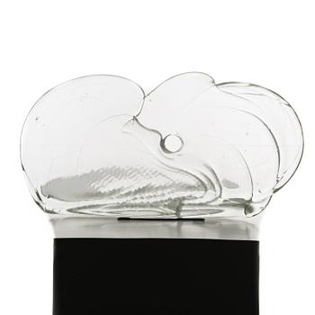 A glass sculpture signed Timo Sarpaneva 1988, Iittala.