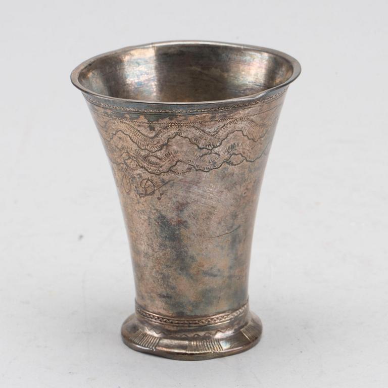 A Swedish silver cup, 1770, height ca 9 cm, weight 62,5 gr.