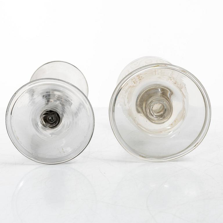 Glass, 5 pcs, 17th-18th century.