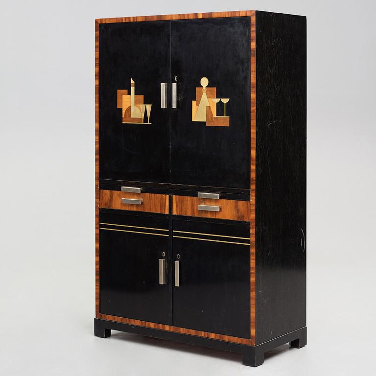 Sten Blomberg, an Art Déco bar cabinet, executed by David Blomberg, Sweden 1930's.