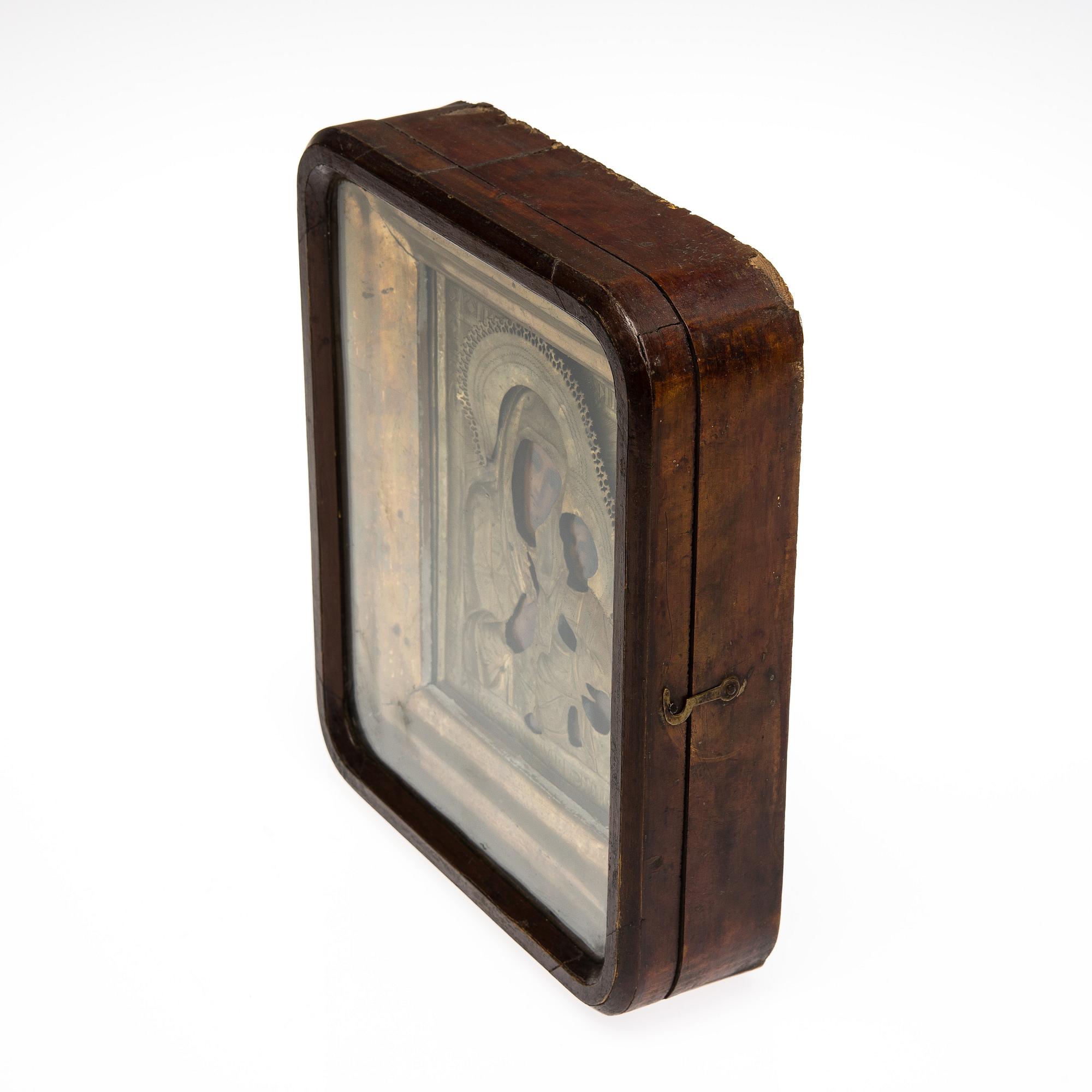 KIOTA, ikon, olja på pannå, RISA, mässing, Ryssland sekelskiftet 1800/1900.