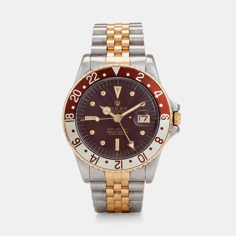 ROLEX, Oyster Perpetual, GMT-Master, Chronometer, s.k. "Nipple dial"armbandsur, 39 mm,