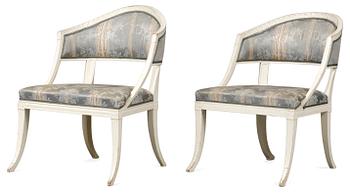 865. A pair of late Gustavian armchairs by E. Ståhl.