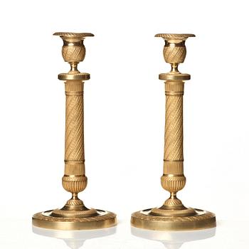 A pair of Empire candlesticks.