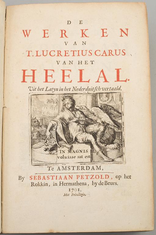 BOK, Lucretius’ ”De rerum natura”, 1701.