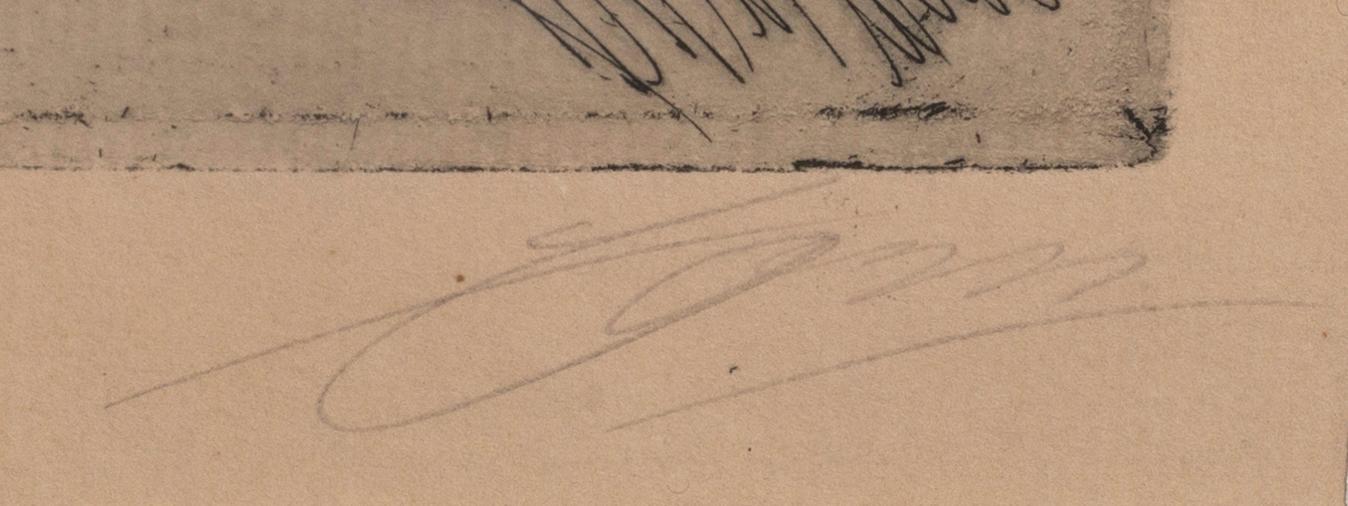Anders Zorn, etsning, 1906, signerad.