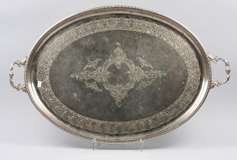 BRICKA, nysilver, sent 1800-tal.