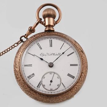 FICKUR, förgyllt, Elgin Natl Watch Co.