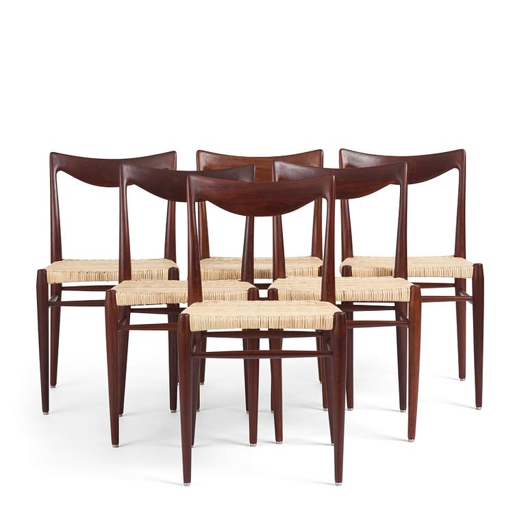 Adolf Relling Sigurd Resell, a set of six teak 'Bambi 61/2' chairs,  Gustav Bahus Eftf, Norway 1950s-60s.