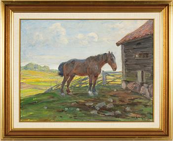 Alexander Langlet, Horse by the Mountain Pasture.